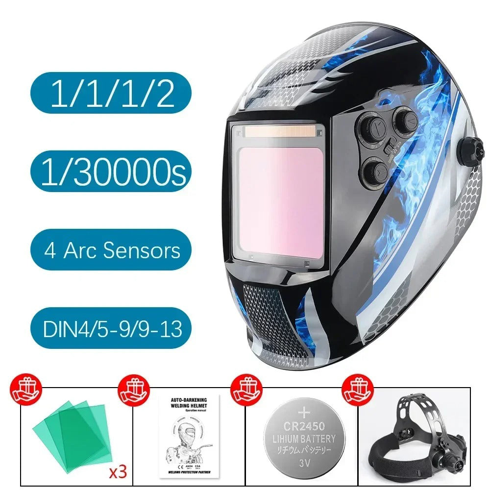 🔥 Auto Darkening Welding Helmet with 100x97mm XL View | 0.04s Reaction⚡4 Sensor True Color🌟【Pro Welder Edition】DIN4-13 Optical for Metal/Car Repair - 360° Comfort Headgear 🔥 Auto Darkening Welding Helmet with 100x97mm XL View | 0.04s Reaction⚡4 Sensor True Color🌟【Pro Welder Edition】DIN4-13 Optical for Metal/Car Repair - 360° Comfort Headgear